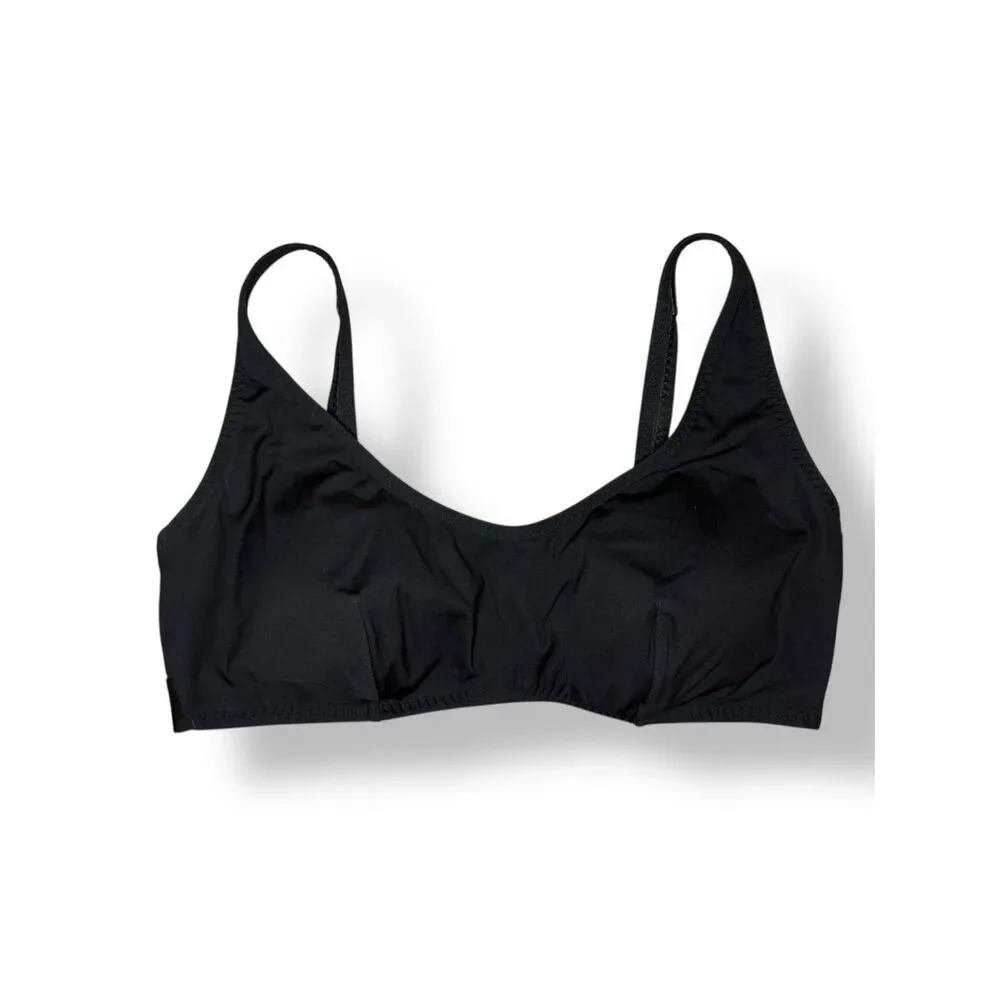 Fabletics Women’s 1X Sunset Scoop Swim Top Black‎ NEW